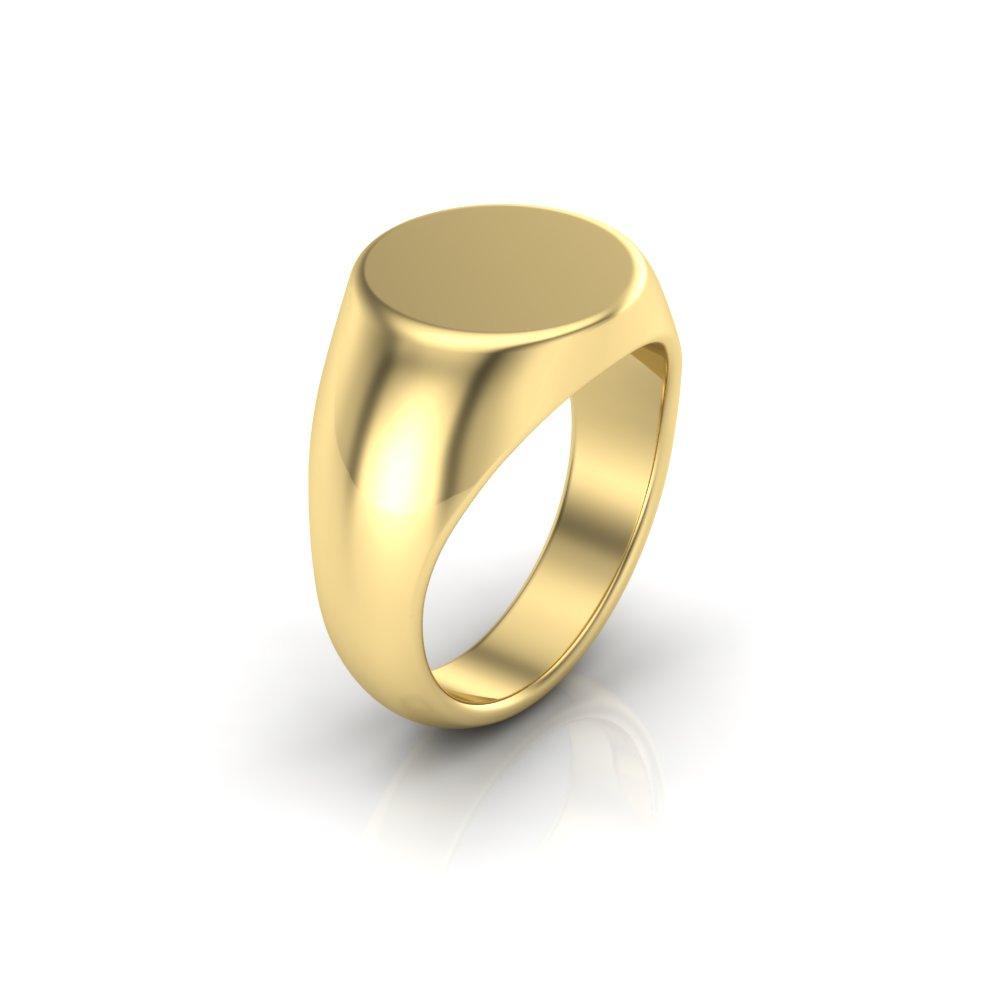 Silver or gold stocky ring with round face for initials - the ultimate pinky ring!