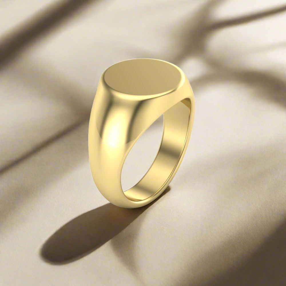 Men's plain 2025 gold pinky ring