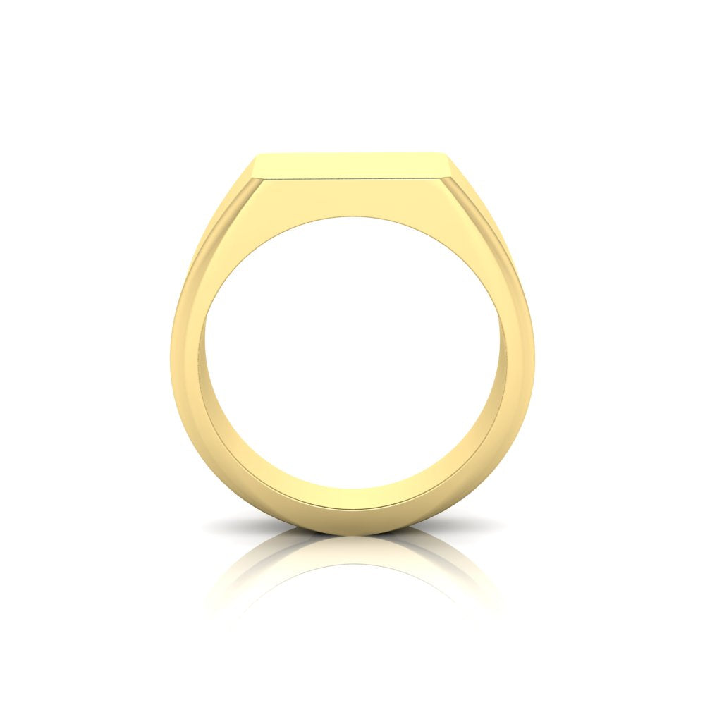 Tall and substantial piny ring with square face for engraving up to three initials. Gold or silver, solid ring.